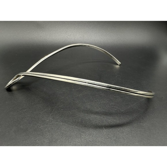 Vintage SIGNED MEXICO Stiff Choker 16" Twist Necklace Sterling Silver 925 32Gs - Picture 4 of 11